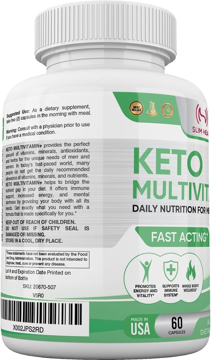 Multivitamínico Keto para Mujeres y Hombres - 35 Ingredientes Puros con Vitamina C, D, A, E y Zinc