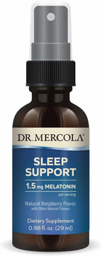 Dr. Mercola Sleep Support Spray con Melatonina - 3 Envases - Sabor Frambuesa Natural