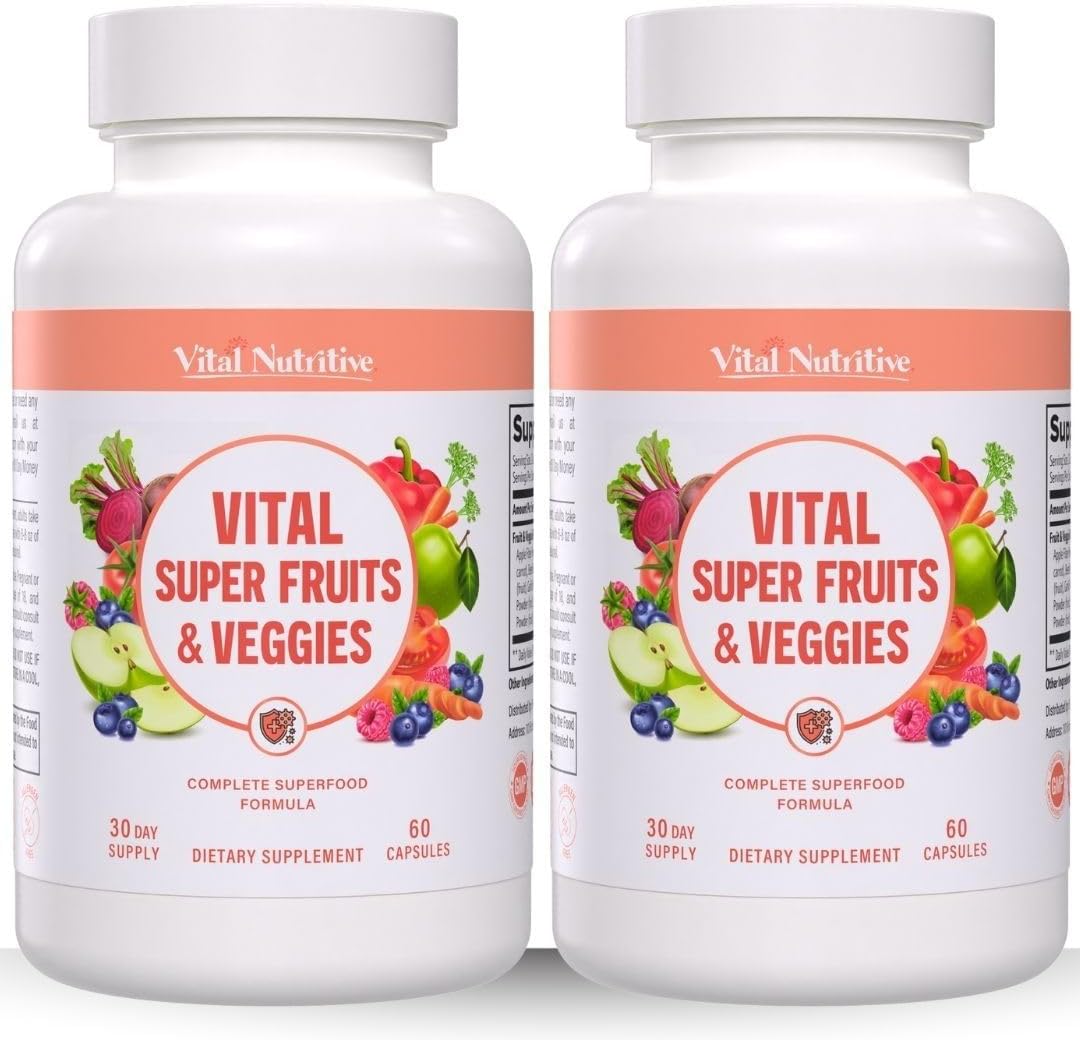 Vital Super Fruits & Veggies - Cápsulas de Superalimentos Diarios para Adultos