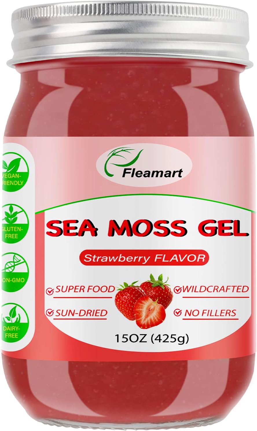 Gel de Musgo Marino Irlandés Silvestre (425 g) - Sabor Piña - Suplemento Vegano con Vitaminas y Minerales
