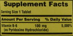 Spring Valley Vitamina B6 (Piridoxina) 100 mg, 250 Comprimidos