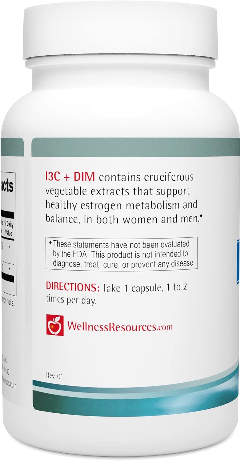 Wellness Resources I3C + DIM (60 Cápsulas) - Apoyo al Metabolismo de Estrógenos y Detoxificación
