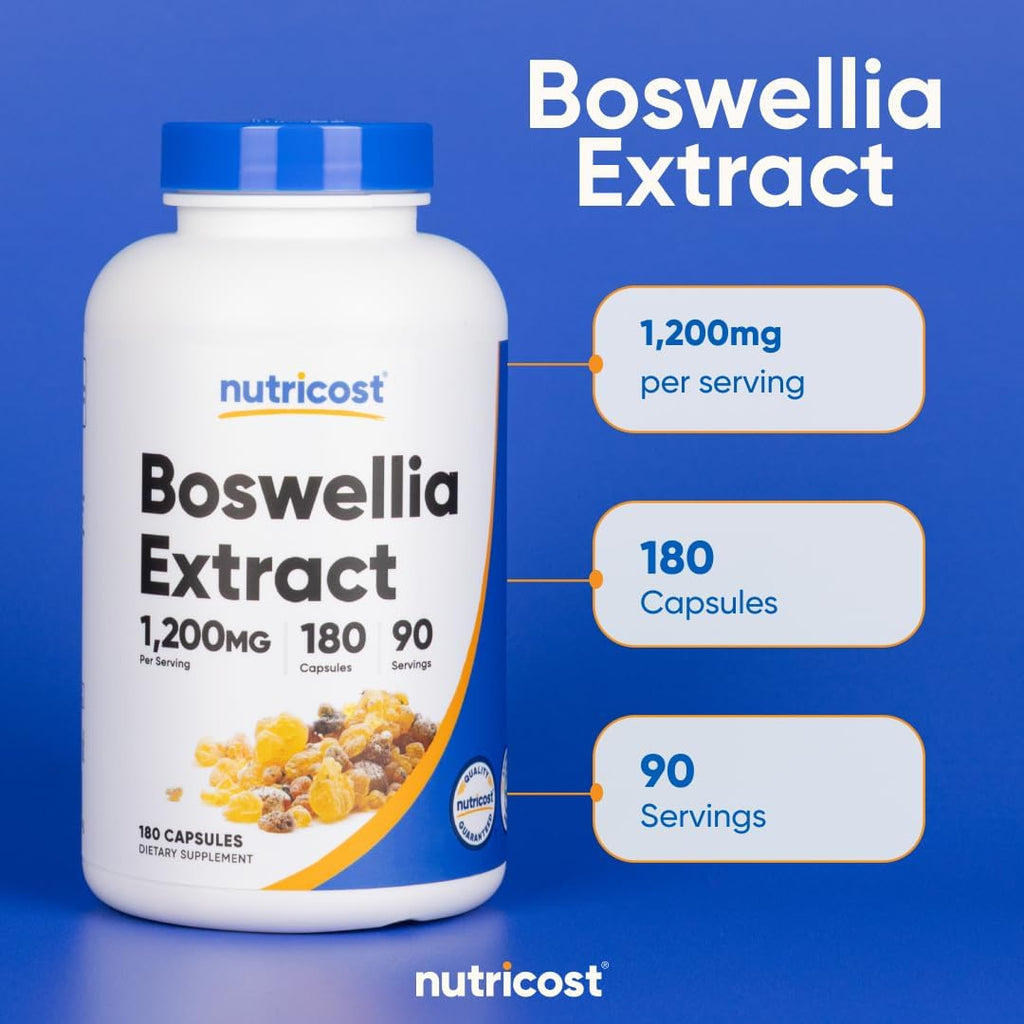 Nutricost Extracto de Boswellia 180 Cápsulas – 90 Dosis – Vegano, Sin Gluten