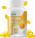 NUTRI POTENTIA Vitamina D3 + K2 con Aceite MCT, 5000 UI D3 y 100 mcg K2 (MK-7), 90 Cápsulas Blandas