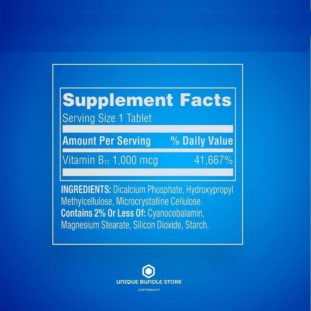 Vitamina B12 1000 mcg Liberación Prolongada – 60 Comprimidos para Hombres y Mujeres