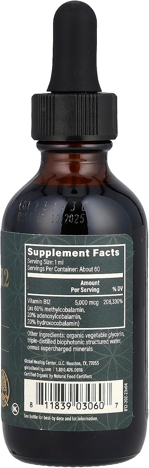 Global Healing Vitamina B12 en Gotero, 59 ml