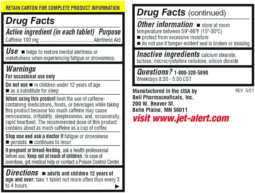 Jet-Alert Cafeína 100 mg, 120 Comprimidos