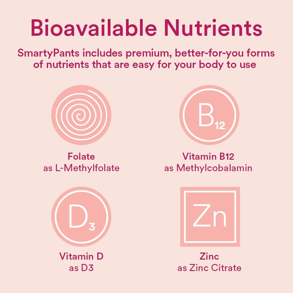 SmartyPants Gomitas multivitamínicas para mujer: Omega 3, Metilfolato, CoQ10, Vitaminas y Minerales, 180 Gomitas