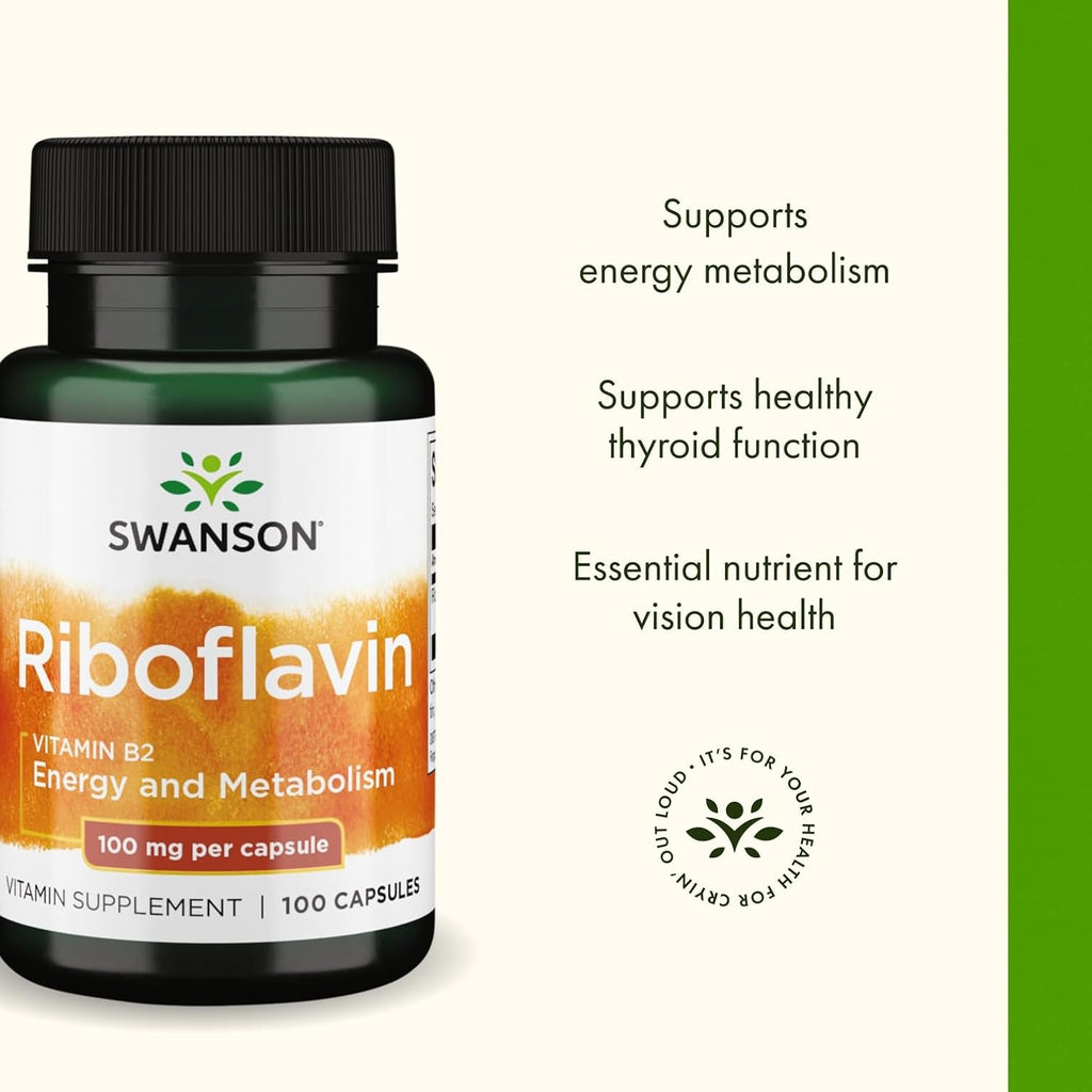 Swanson Vitamina B2 (Riboflavina) 100 mg - 100 Cápsulas