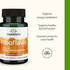 Swanson Vitamina B2 (Riboflavina) 100 mg - 100 Cápsulas