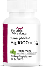 Bariatric Advantage B-12 Speedy Melts - Vitamina B12 1000 mcg con Ácido Fólico - Sabor Cereza Negra - 30 Comprimidos