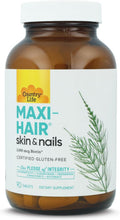 Country Life Maxi-Hair-Skin & Nails 2000 mcg Biotina, sin PABA, 90 Comprimidos