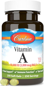 Carlson - Vitamina A, 10000 UI (3000 mcg RAE), 250 Softgels
