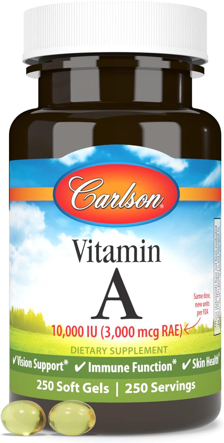 Carlson - Vitamina A, 10000 UI (3000 mcg RAE), 250 Softgels