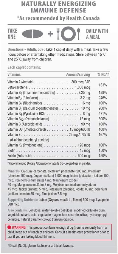 Jamieson Multi 100% Complete - Multivitamínico para Adultos 50+ - 90 Comprimidos