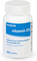 MAJOR Vitamina D3 10mcg (400 UI) con Calcio - 100 Comprimidos