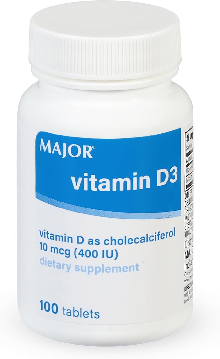 MAJOR Vitamina D3 10mcg (400 UI) con Calcio - 100 Comprimidos