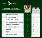 Potent Garden Multivitamínico para Hombres y Mujeres – 42 Frutas y Verduras, Probióticos y Enzimas, Complemento Alimenticio Diario, 90 Comprimidos