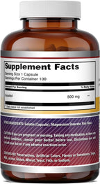 Amazing Formulas Inositol 500 mg | 100 Cápsulas | Complemento Alimenticio