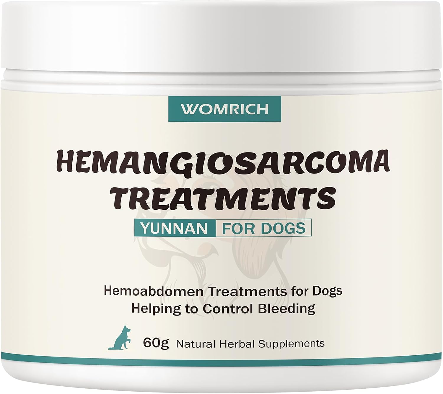 Quick Stop Bleeding para Perros, Polvo Natural de Yunnan Sanqi para Hemangiosarcoma, Sangrado Interno y Moretones - 60g