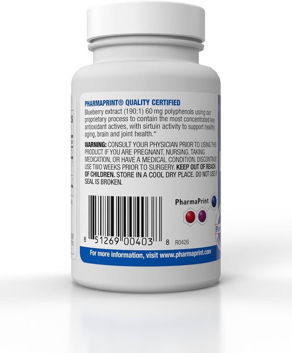 BlueX - Extracto de Arándano 190:1, 30 Cápsulas - PharmaPrint