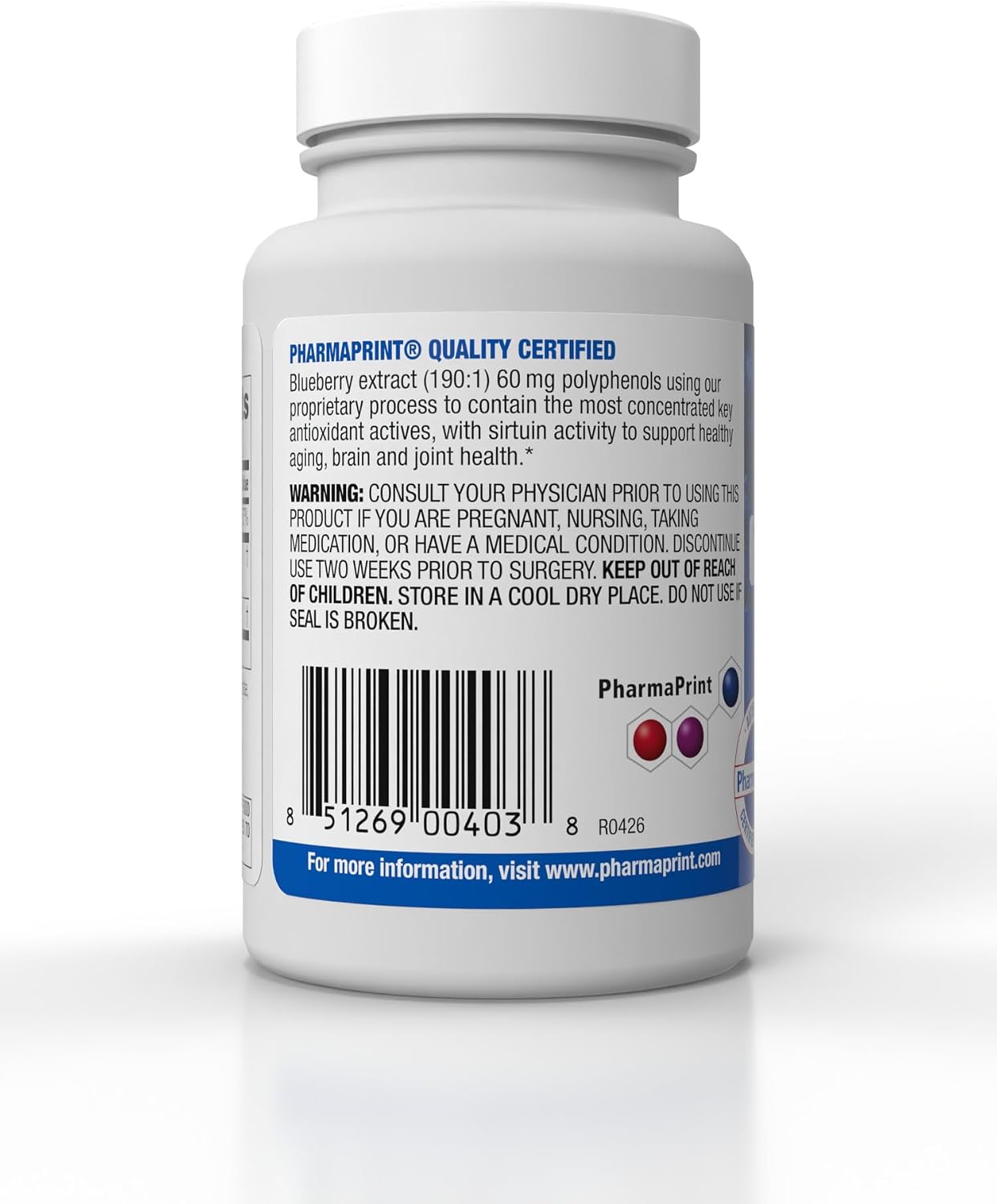 BlueX - Extracto de Arándano 190:1, 30 Cápsulas - PharmaPrint