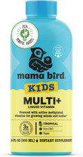 Mama Bird - Multivitamínico Líquido para Niños (31 Dosis) Sabor Tropical - Vitaminas Metiladas Activas, Superalimentos Orgánicos, Enzimas - Vegano, Sin Gluten, No GMO - 473 ml