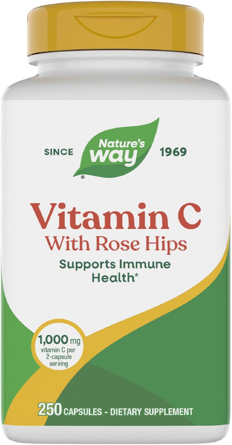 Nature's Way Vitamina C con Rosa Mosqueta, 1000 mg por dosis, 250 cápsulas