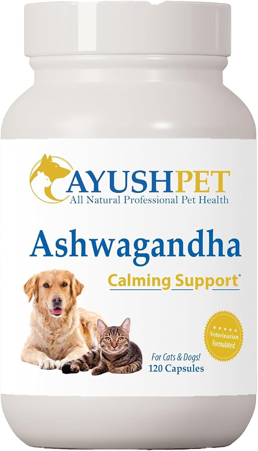 Ayush Pet Ashwagandha Cápsulas para Perros y Gatos, 120 dosis