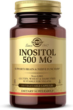 Solgar Inositol 500 mg - 100 Cápsulas Vegetales - Apoyo Celular y Salud Cerebral - Vegano, Sin Gluten, Sin Lácteos, Kosher