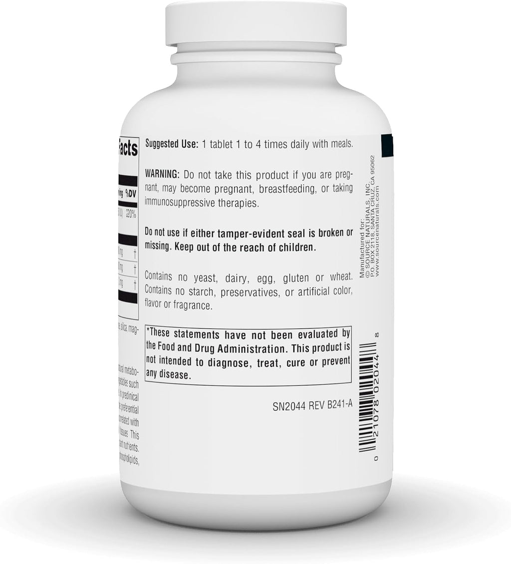 Source Naturals DIM, Diindolylmethane 100 mg con BioPerine y Vitamina E - 180 Comprimidos