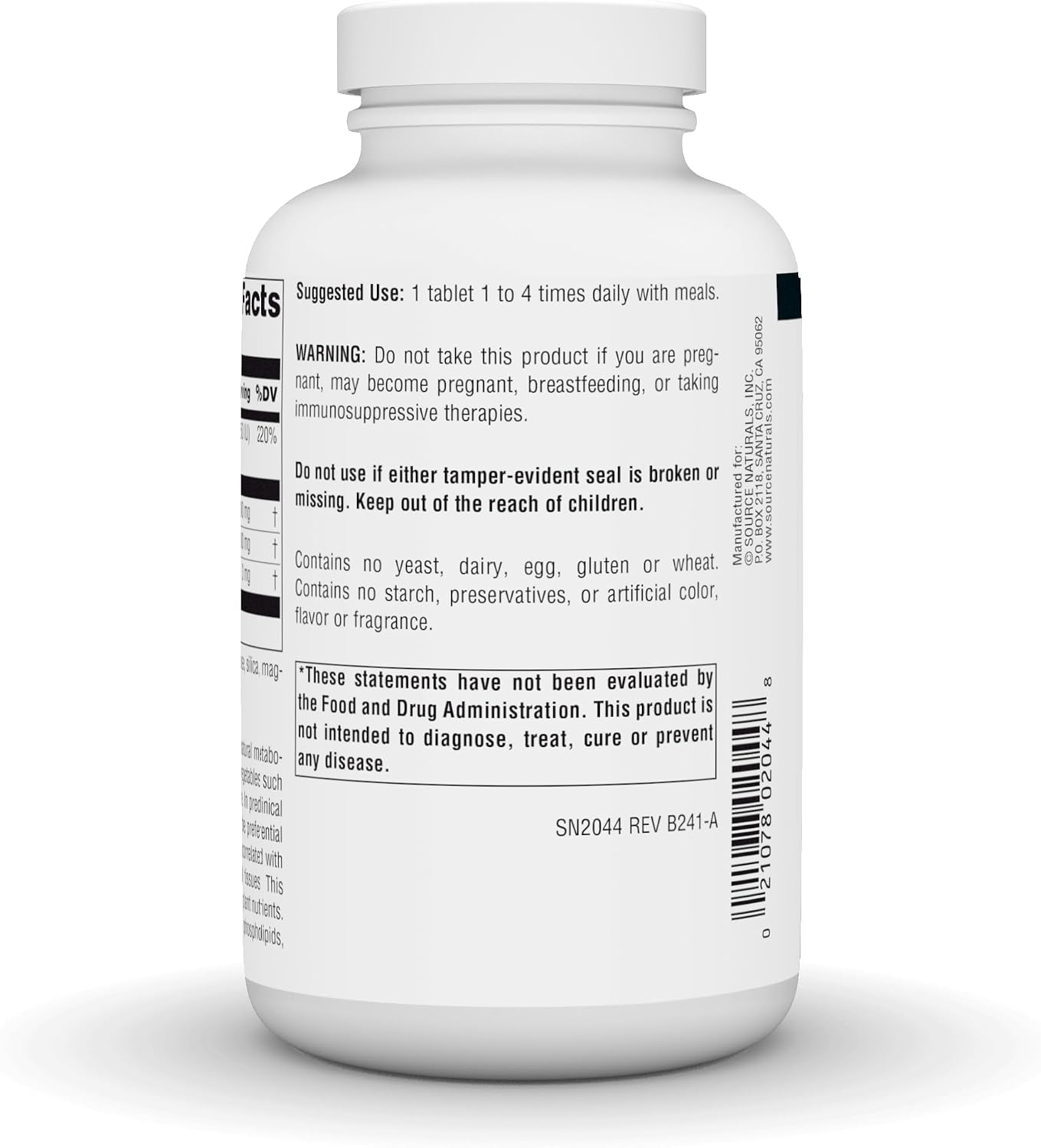 Source Naturals DIM, Diindolylmethane 100 mg con BioPerine y Vitamina E - 180 Comprimidos