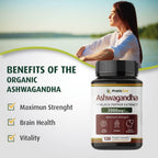 PRATIC LINE Ashwagandha Cápsulas 3000 mg - 120 Cápsulas Veganas con Polvo y Extracto de Raíz Orgánica. Sin Gluten. Hecho en EE. UU.
