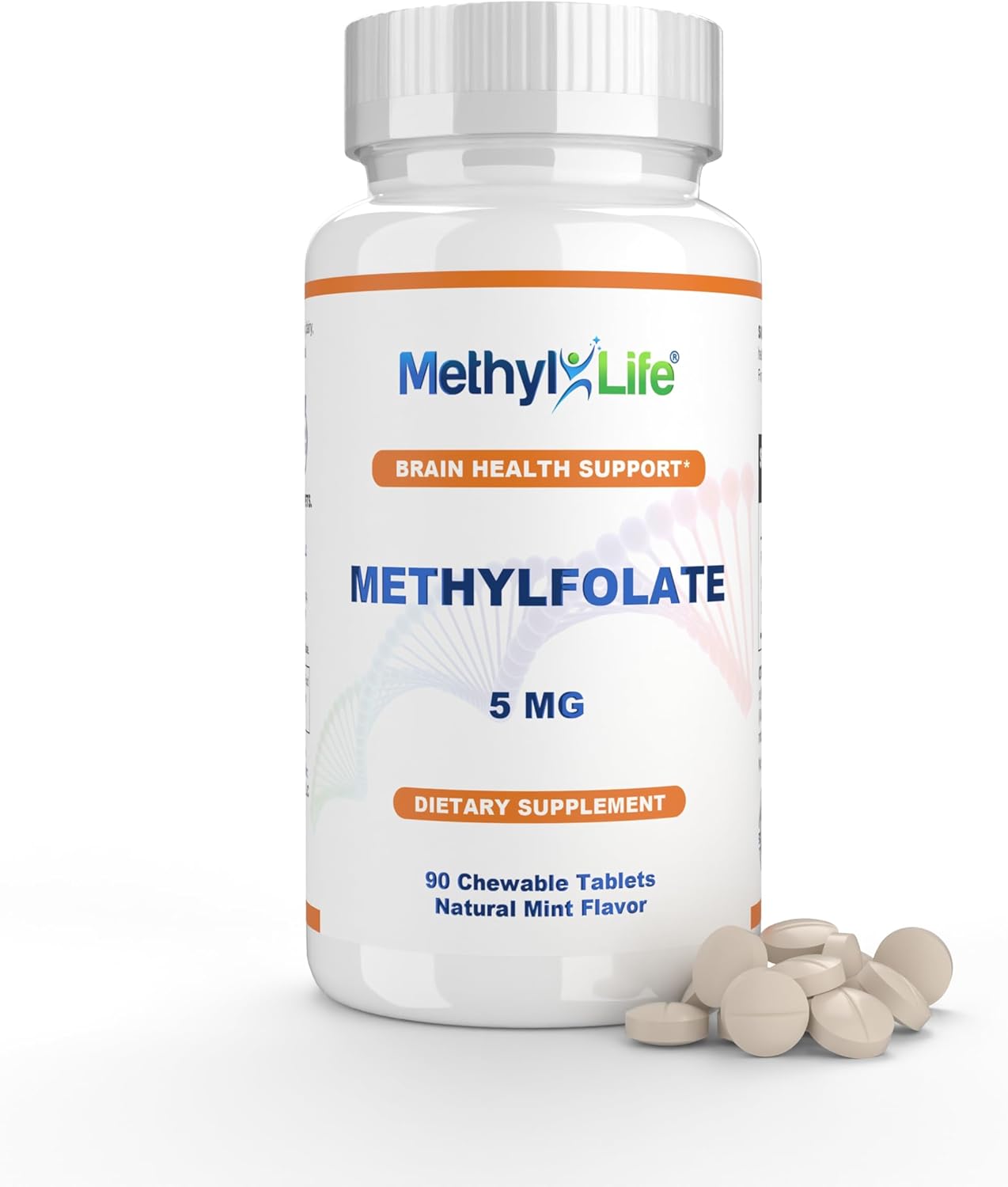 Methyl-Life L-Metilfolato 5 mg - Comprimidos Masticables de Folato Activo con Cerebrofolate® (L-5-MTHF) - 90 Comprimidos