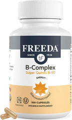 FREEDA Complejo B-50 Súper Quintos – 100 Cápsulas Veganas