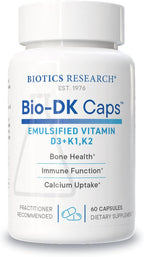 BIOTICS RESEARCH Bio-DK Caps – Vitamina D3 y K2 Emulsificada (60 Cápsulas)