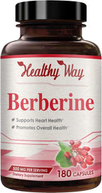 High Strength Berberina 500mg con Quercetina - Complemento Vegano (180 Cápsulas)