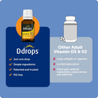 Ddrops Extra Strength 5000 UI Vitamina D3 + K2 (MK7) - 90 Gotas