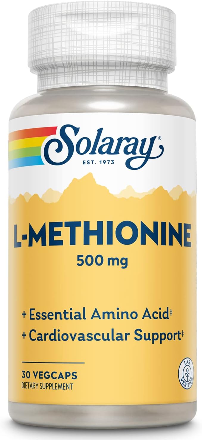 SOLARAY L-Metionina, 500 mg, 30 cápsulas