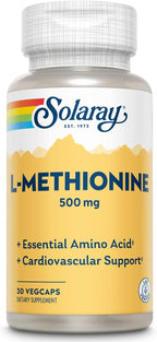 SOLARAY L-Metionina, 500 mg, 30 cápsulas