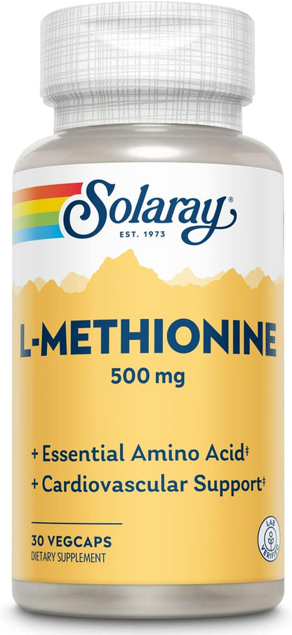 SOLARAY L-Metionina, 500 mg, 30 cápsulas – Image 1
