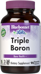 Bluebonnet Triple Boron 3 mg - Complemento de Boro con Citrato, Aspartato y Glicinato - Vegano, Sin Gluten, Non-GMO - 90 Cápsulas Vegetales