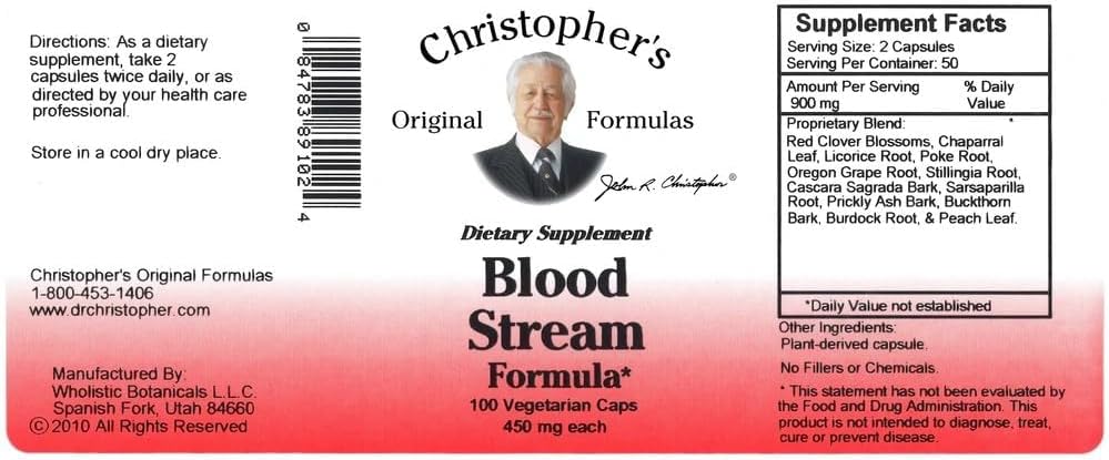 Christopher's Original Formulas Fórmula para el Torrente Sanguíneo - Suplemento para la Circulación