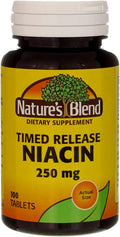 Nature's Blend Niacina de Liberación Sostenida 250 mg, 100 Comprimidos