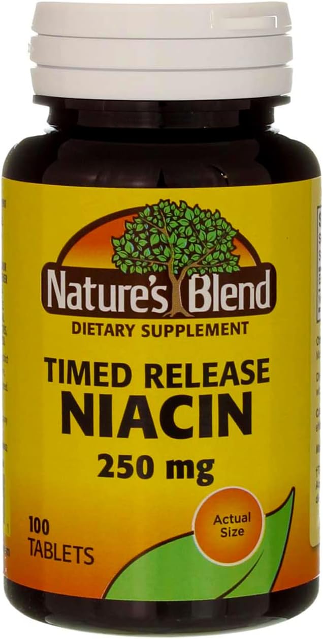 Nature's Blend Niacina de Liberación Sostenida 250 mg, 100 Comprimidos