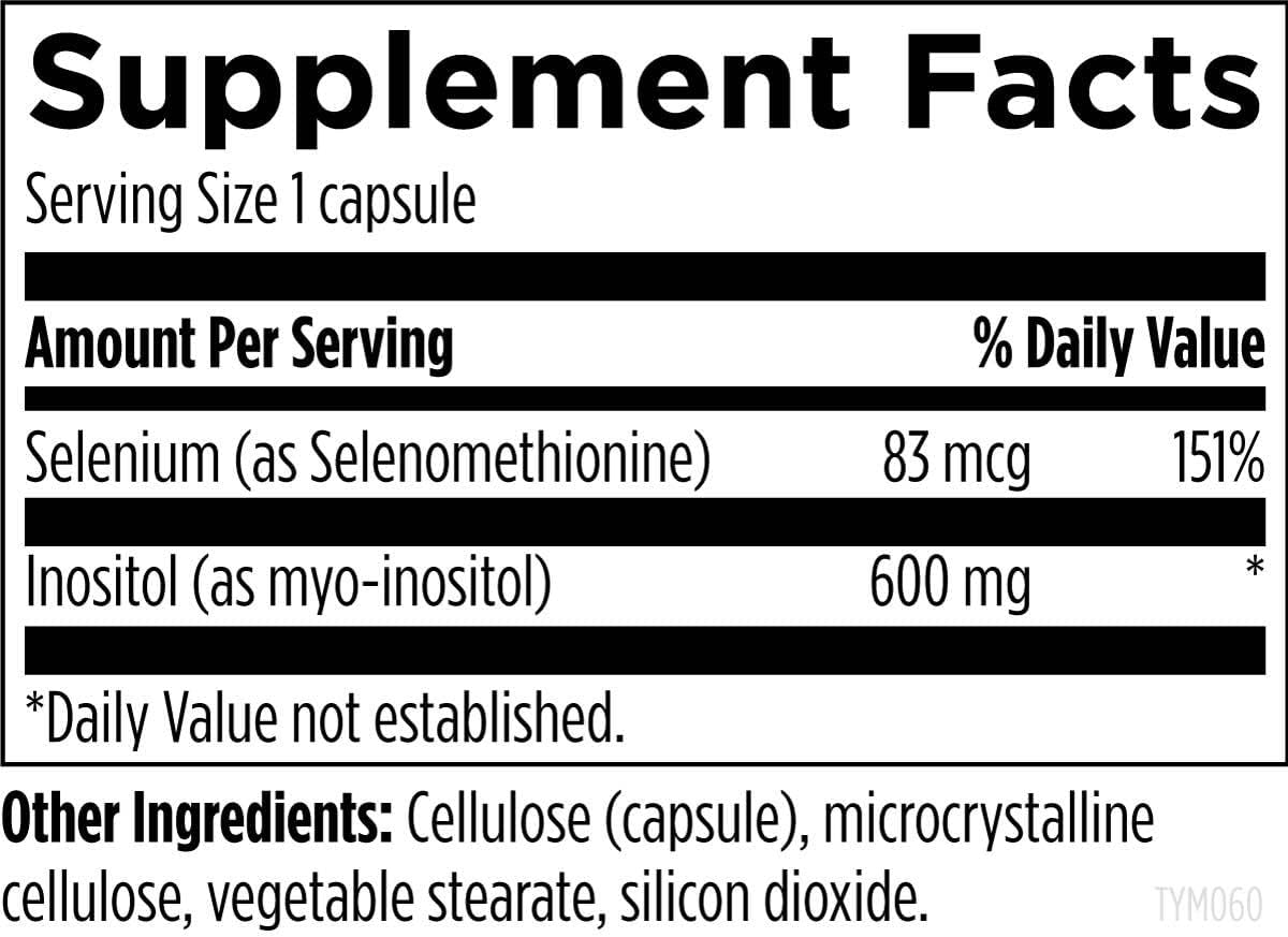 Designs for Health Thyrommune - Complemento para la tiroides con Selenio (Selenometionina) + Myo-Inositol - Vegano y sin gluten (60 cápsulas)