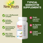 NEW ROOTS HERBAL Quercetin con Bromelina y Rutina - 90 Cápsulas Veganas