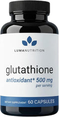 Luma Nutrition Suplemento de Glutatión Premium - 500mg por dosis - L-Glutation Reducido - 60 Cápsulas - 30 Dosis