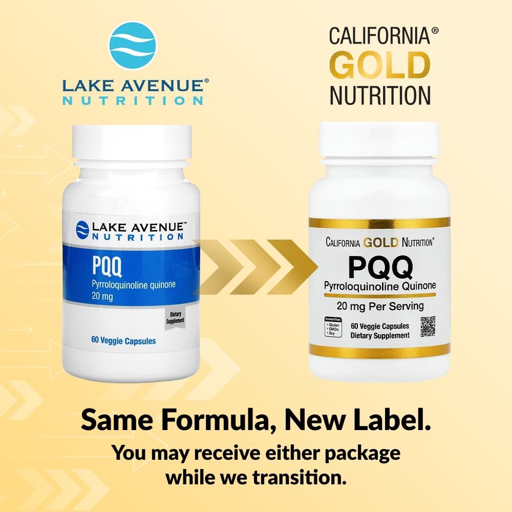 Lake Avenue Nutrition PQQ (Pirroloquinolina Quinona) 20 mg, 60 Cápsulas Vegetales