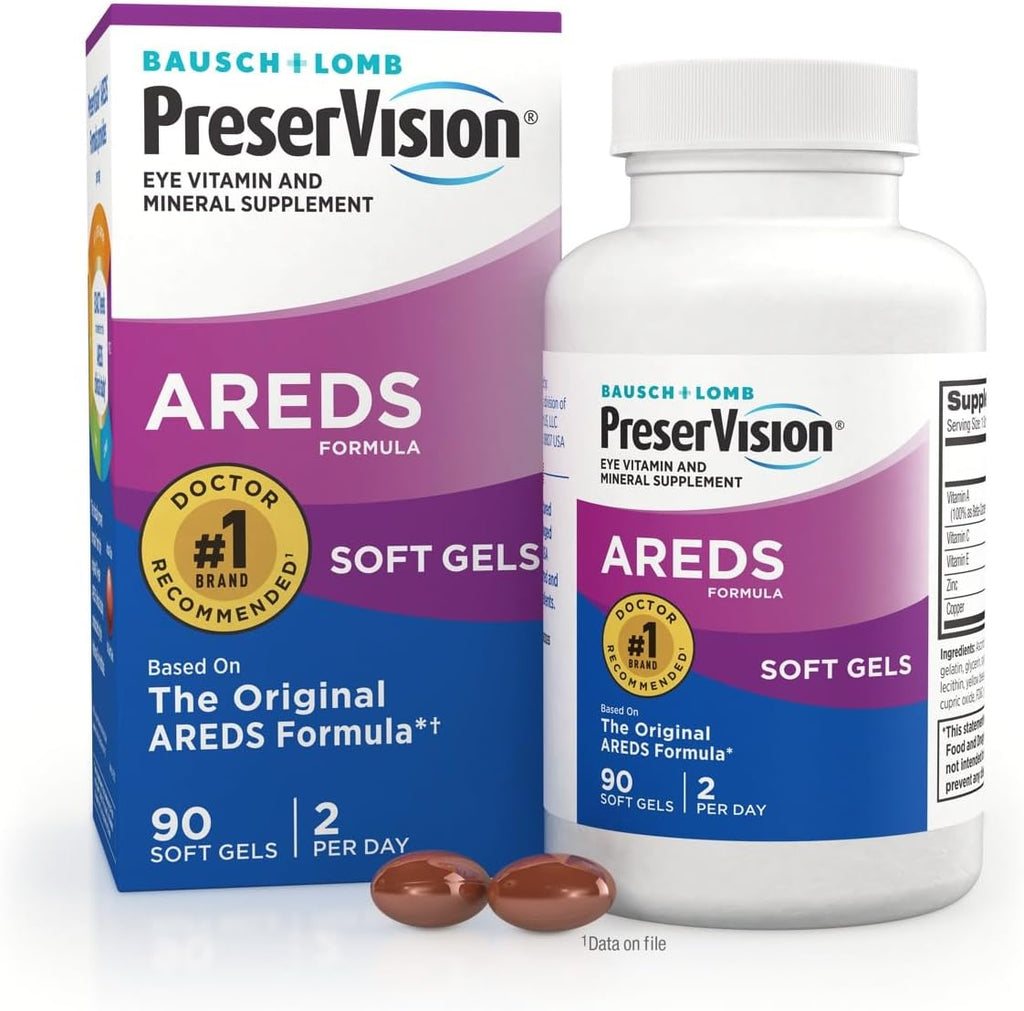 PreserVision AREDS Eye Vitamins, Multivitamin with Copper, Vitamins A, C & E, Zinc Supplement, 90 Softgels